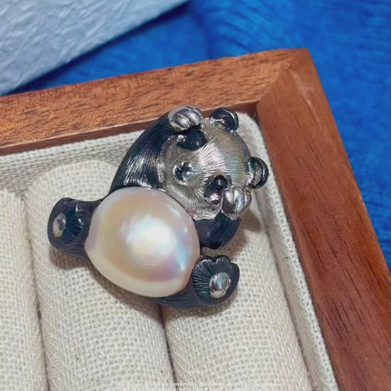 Product video: handmade silver playful panda brooch and convertible pendant