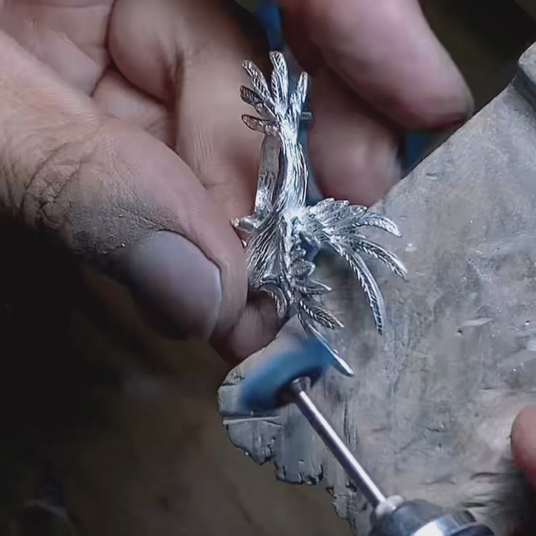 Product video: handmade silver fluttering hummingbird brooch and convertible pendant